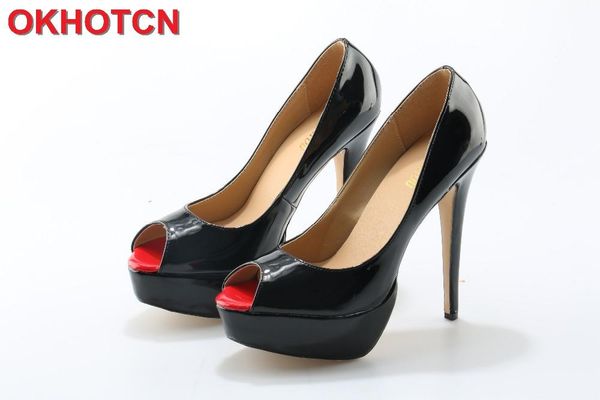 nude black patent leather peep toe shoes woman platform super high heels open dress party customize women pumps
nude black patent leather peep toe shoes woman platform super high heels open dress party customize women pumps