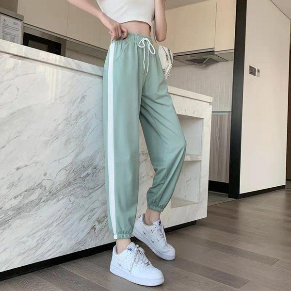 running pants women's sports 2021 summer high waist slimming stretch elastic casual loose feet ice silk jogging gym sweatpants, Black;blue
running pants women's sports 2021 summer high waist slimming stretch elastic casual loose feet ice silk jogging gym sweatpants, Black;blue