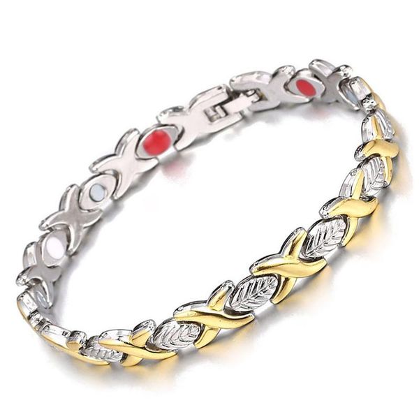 4pcs leaf charms magnetic bracelet for men women power therapy magnets magnetite bangles health care jewelry drop charm bracelets, Golden;silver
4pcs leaf charms magnetic bracelet for men women power therapy magnets magnetite bangles health care jewelry drop charm bracelets, Golden;silver