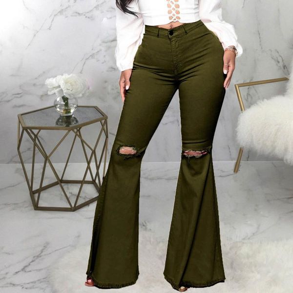 women's jeans womens hole button zipper pocket pants casual harajuku denim flares wide leg high waiste slim long, Blue
women's jeans womens hole button zipper pocket pants casual harajuku denim flares wide leg high waiste slim long, Blue