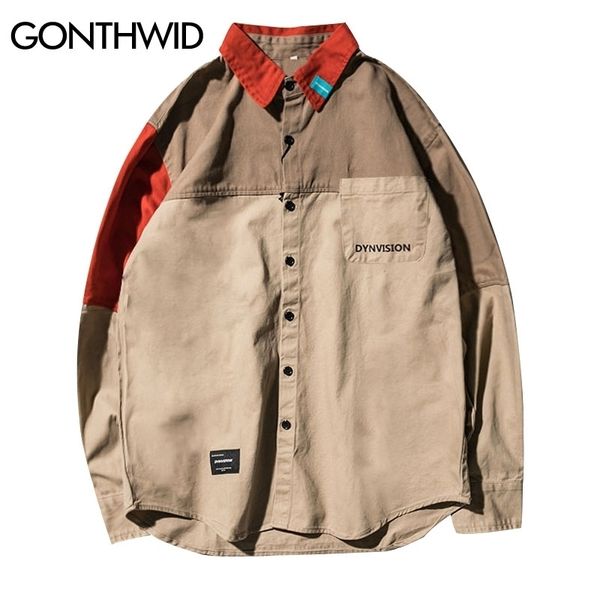 gonthwid color block patchwork long sleeve dress shirts harajuku casual button down shirt men fashion hip hop streetwear 210410, White;black
gonthwid color block patchwork long sleeve dress shirts harajuku casual button down shirt men fashion hip hop streetwear 210410, White;black