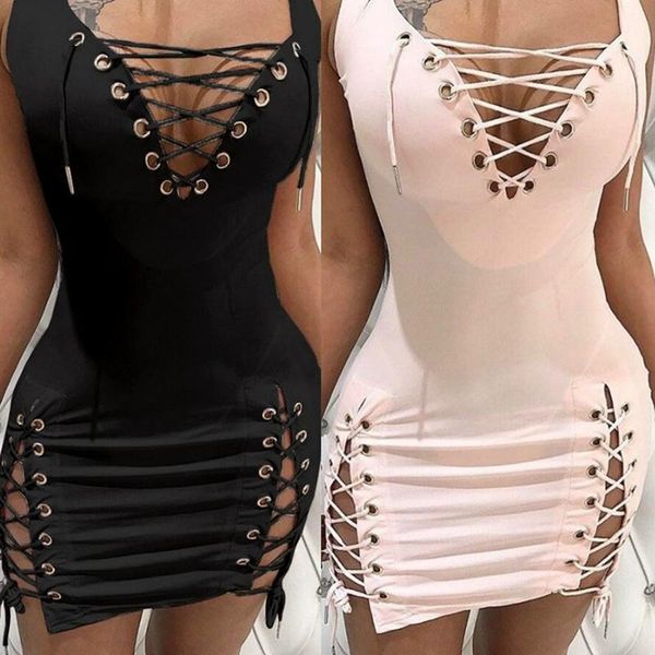casual dresses women sleeveless mini dress summer lace up night club sling v neck bodycon bandage vestido feminino, Black;gray
casual dresses women sleeveless mini dress summer lace up night club sling v neck bodycon bandage vestido feminino, Black;gray
