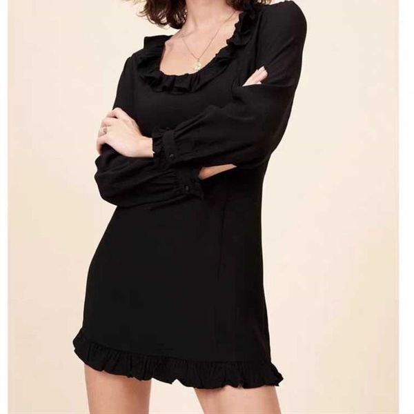 casual dresses french vintage printed women's square collar mini dress long sleeve ruffles short 2021 spring summer, Black;gray
casual dresses french vintage printed women's square collar mini dress long sleeve ruffles short 2021 spring summer, Black;gray