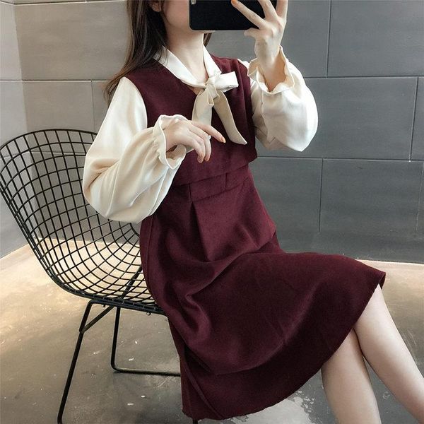 casual dresses fashion bow collar retro fake two piece women's clothing 2021 temperament spring and autumn french tea break dress robe, Black;gray
casual dresses fashion bow collar retro fake two piece women's clothing 2021 temperament spring and autumn french tea break dress robe, Black;gray