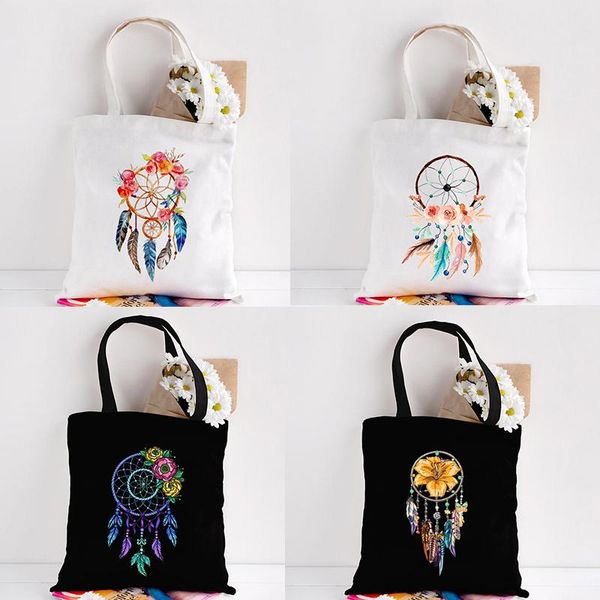 storage bags style flower dream catcher printed pattern fashion canvas shoulder bag casual girl large-capacity shopping handbag
storage bags style flower dream catcher printed pattern fashion canvas shoulder bag casual girl large-capacity shopping handbag