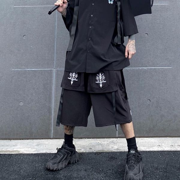 embroidery oversize cargo short mens high street wide leg solid loose casual summer knee length pants, Black
embroidery oversize cargo short mens high street wide leg solid loose casual summer knee length pants, Black