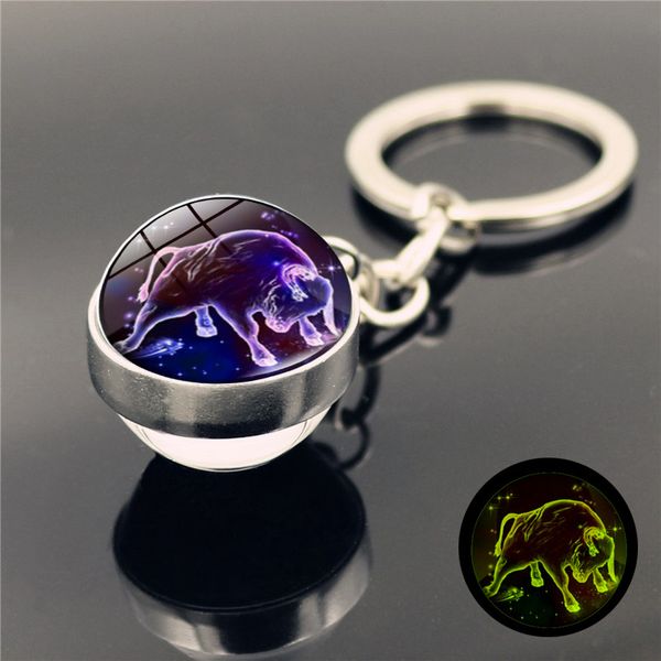 12 constellation luminous keychain glass ball pendant zodiac glow in the dark key chain holder men women birthday gift, Silver
12 constellation luminous keychain glass ball pendant zodiac glow in the dark key chain holder men women birthday gift, Silver