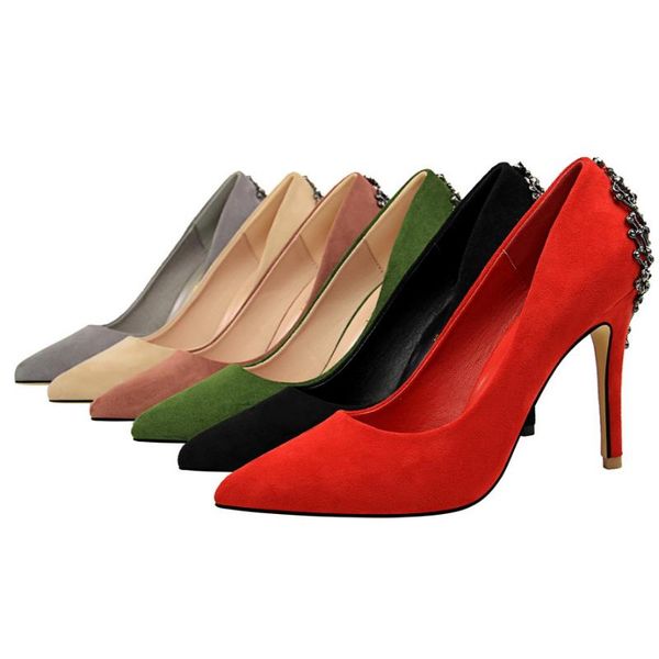 dress shoes fashion women pointed toe pumps wedding bride patry office crystal nude heels leather zapatos, Black
dress shoes fashion women pointed toe pumps wedding bride patry office crystal nude heels leather zapatos, Black