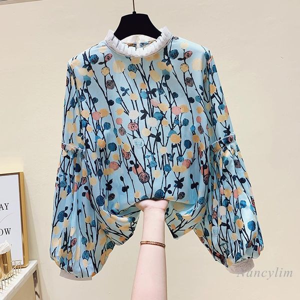 women's blouses & shirts long lantern sleeve womens stand collar chiffon shirt fashion print ruffled loose lady blusas mujer 2021, White
women's blouses & shirts long lantern sleeve womens stand collar chiffon shirt fashion print ruffled loose lady blusas mujer 2021, White