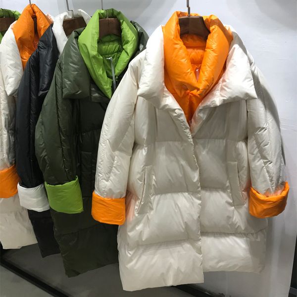 down coat jacket women's middle long thick lapel korean large fake two contrast white versatile, Black
down coat jacket women's middle long thick lapel korean large fake two contrast white versatile, Black