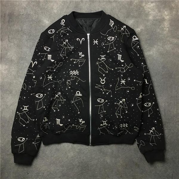 men's jackets 19ss men rib sleeve embroidery twelve constellations high couple baseball coats & abstract digital coat motor #e146, Black;brown
men's jackets 19ss men rib sleeve embroidery twelve constellations high couple baseball coats & abstract digital coat motor #e146, Black;brown