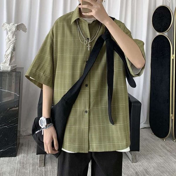 men's casual shirts shirt plaid short men's trend loose casual korean summer youth quarter sleeve g1r8 slz9, White;black
men's casual shirts shirt plaid short men's trend loose casual korean summer youth quarter sleeve g1r8 slz9, White;black