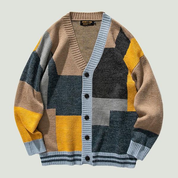 men's sweaters japan style vintage patchwork printed cardigan mens harajuku casual v-neck oversizes loose knitted button coats unisex, White;black
men's sweaters japan style vintage patchwork printed cardigan mens harajuku casual v-neck oversizes loose knitted button coats unisex, White;black