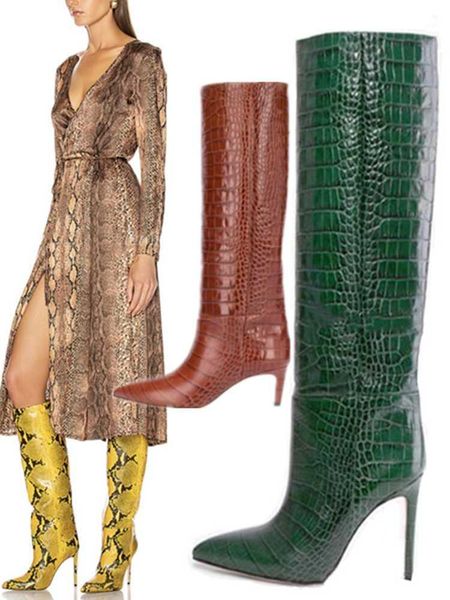 boots kaeve women footwear point toe python leather thin heel boot red green long dress shoe1, Black
boots kaeve women footwear point toe python leather thin heel boot red green long dress shoe1, Black