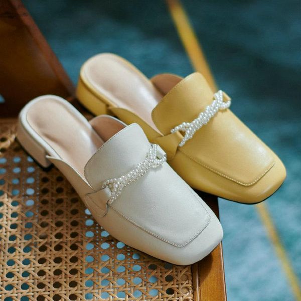 slippers shoes woman low heels 2021 fashion genuine leather women mules summer party basic sandals, Black
slippers shoes woman low heels 2021 fashion genuine leather women mules summer party basic sandals, Black