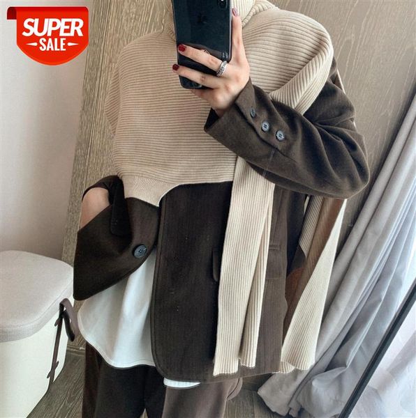 south korea's dongdaemun high neck shawl scarf female ribbed pullover cape sweater outer wear irregular design sense waistcoat #fe7v, Black
south korea's dongdaemun high neck shawl scarf female ribbed pullover cape sweater outer wear irregular design sense waistcoat #fe7v, Black