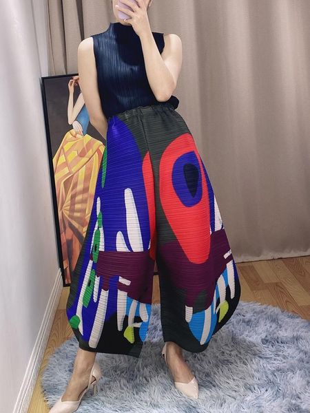 changpleat 2021 spring summer printed pants miyak pleated fashion design cropped loose large size wide leg tide women's & capris, Black;white
changpleat 2021 spring summer printed pants miyak pleated fashion design cropped loose large size wide leg tide women's & capris, Black;white