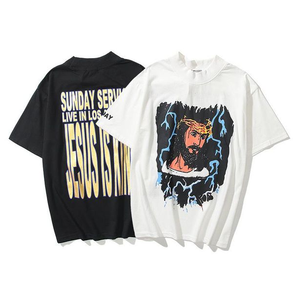 summer fashion tide brand short-sleeved religious portrait letter t-shirt trend loose men's t-shirts, White;black
summer fashion tide brand short-sleeved religious portrait letter t-shirt trend loose men's t-shirts, White;black