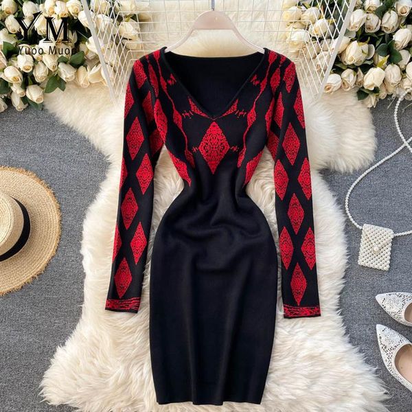 yuoomuoo ins fashion geometric knitted women dress 2021 autumn winter red black bodycon slim mini mparty ladies casual dresses, Black;gray
yuoomuoo ins fashion geometric knitted women dress 2021 autumn winter red black bodycon slim mini mparty ladies casual dresses, Black;gray