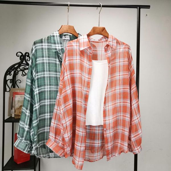 women's jackets female plaid shirt jacket summer blouse long sleeve casual loose sunscreen coat streetwear women shirts, Black;brown
women's jackets female plaid shirt jacket summer blouse long sleeve casual loose sunscreen coat streetwear women shirts, Black;brown