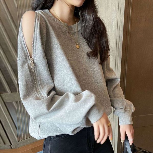 spring and autumn careful machine zipper female loose thin long sleeved hoodless sweater, Black
spring and autumn careful machine zipper female loose thin long sleeved hoodless sweater, Black