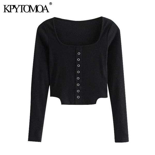 women fashion with buttons cropped knitted blouses vintage square collar long sleeve female shirts chic 210420, White
women fashion with buttons cropped knitted blouses vintage square collar long sleeve female shirts chic 210420, White