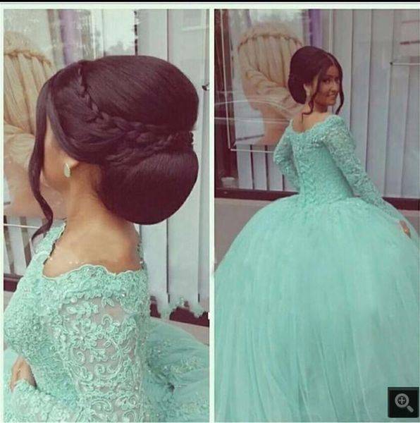 mint green ball gown modest muslim prom dress long sleeves beaded lace appliques tulle skirt arabic formal party dresses sweet 16 princess g, Black
mint green ball gown modest muslim prom dress long sleeves beaded lace appliques tulle skirt arabic formal party dresses sweet 16 princess g, Black