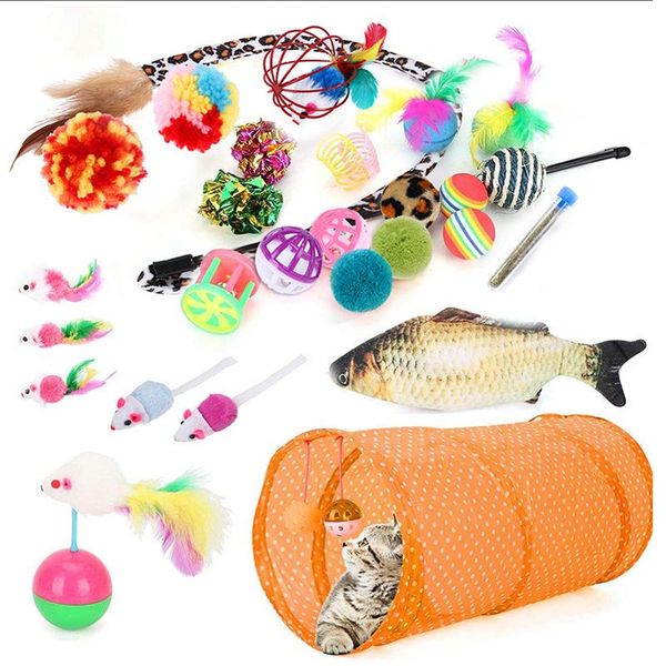 cat toys 28pcs interactive tunnel catnip fish kitten toy emulation plush mouse sticks for cats set accessories
cat toys 28pcs interactive tunnel catnip fish kitten toy emulation plush mouse sticks for cats set accessories