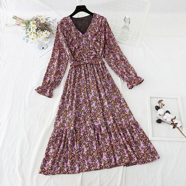 dresses v-neck ruffle floral print women vintage high waist long sleeve elegant party midi es 2021 spring chiffon vestidos, Black;gray
dresses v-neck ruffle floral print women vintage high waist long sleeve elegant party midi es 2021 spring chiffon vestidos, Black;gray