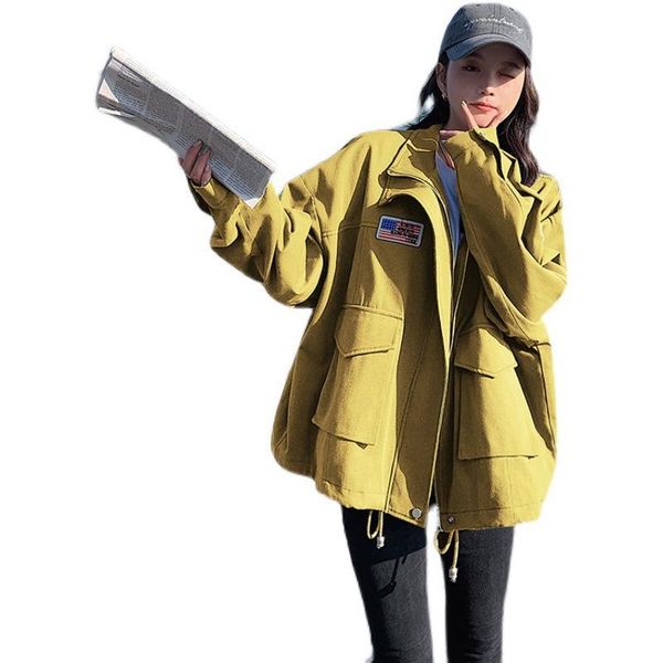 women's jackets tooling loose jacket spring and autumn style fashion trend zipper stand-up collar straight casual 2021 w20, Black;brown
women's jackets tooling loose jacket spring and autumn style fashion trend zipper stand-up collar straight casual 2021 w20, Black;brown
