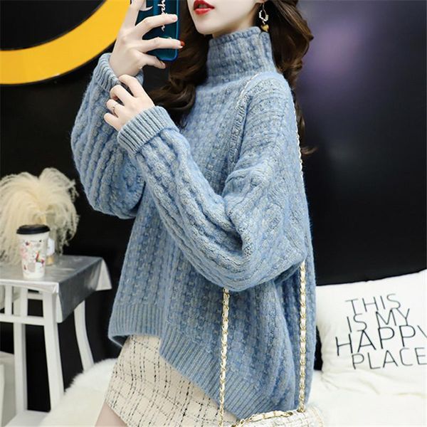 women's sweaters winter thick turtleneck long sleeve knitted sweater women 3 color jumper ladies loose high collar pullover female, White;black
women's sweaters winter thick turtleneck long sleeve knitted sweater women 3 color jumper ladies loose high collar pullover female, White;black