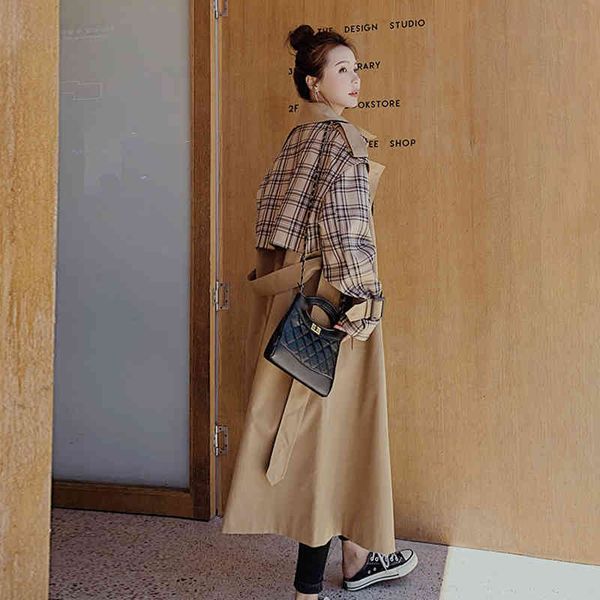 women's trench coats galcaur korean fashion patchwork colorblock coat for women lapel collar long sleeve straight female autumn clothin, Tan;black
women's trench coats galcaur korean fashion patchwork colorblock coat for women lapel collar long sleeve straight female autumn clothin, Tan;black