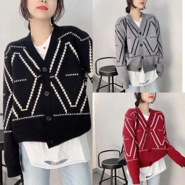 women's knits & tees black and white diamond check single breasted cardigan loose jacket retro early spring sweater europe station
women's knits & tees black and white diamond check single breasted cardigan loose jacket retro early spring sweater europe station