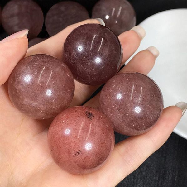 decorative objects & figurines 1pc natural rare strawberry rose quartz crystal ball polishing crystals and stones healing ornaments home dec
decorative objects & figurines 1pc natural rare strawberry rose quartz crystal ball polishing crystals and stones healing ornaments home dec