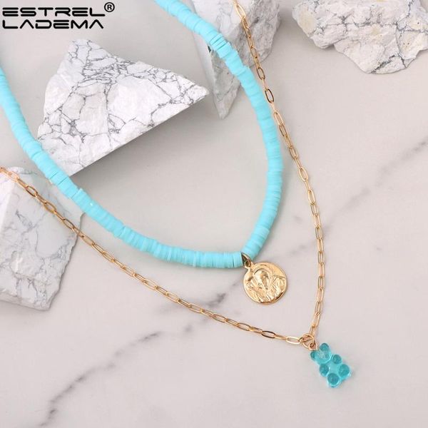 chains 2021 multi-layer coin portrait handmade clay beads necklace for women girls fashion blue bear beaded chain necklaces jewelry, Silver
chains 2021 multi-layer coin portrait handmade clay beads necklace for women girls fashion blue bear beaded chain necklaces jewelry, Silver
