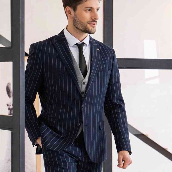 men's suits & blazers dark blue stripe of men suits three gray pieces vest hombre groom blazer -jacket zioq, White;black
men's suits & blazers dark blue stripe of men suits three gray pieces vest hombre groom blazer -jacket zioq, White;black