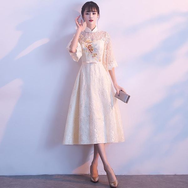 lace trumpet sleeve standing collar improved cheongsam qipao evening dress party vestidos ethnic clothing, Red
lace trumpet sleeve standing collar improved cheongsam qipao evening dress party vestidos ethnic clothing, Red