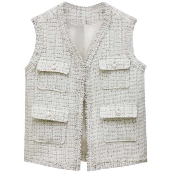women's vests spring autumn small fragrance tweed woolen vest women v-neck sleeve loose jacket, Black;white
women's vests spring autumn small fragrance tweed woolen vest women v-neck sleeve loose jacket, Black;white