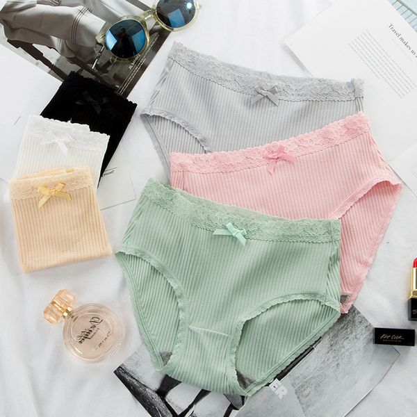 independent thread medium waist cotton underwear women lace buttock tucking breathable striped women's briefs, Black;pink
independent thread medium waist cotton underwear women lace buttock tucking breathable striped women's briefs, Black;pink