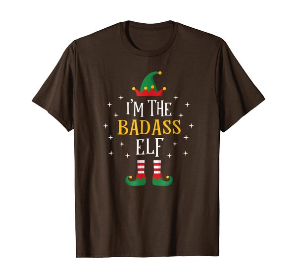 I'm The Badass Elf T Shirt Funny Xmas Gift Family Group, Mainly pictures
