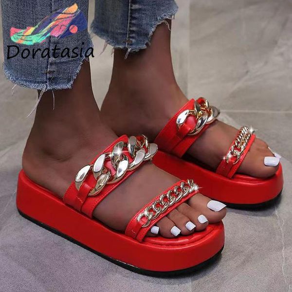 slippers doratasia female sandals slip on metal open toe platform women's large size 47 casual outside leisure women shoes, Black
slippers doratasia female sandals slip on metal open toe platform women's large size 47 casual outside leisure women shoes, Black