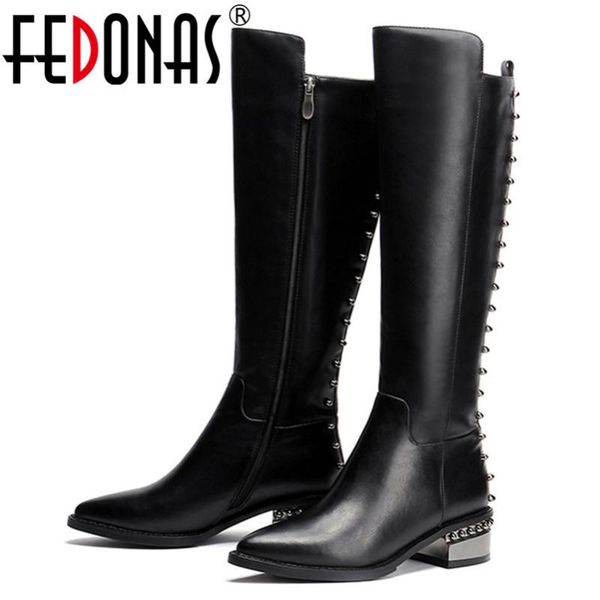 quality genuine leather women knee high boots fashion rivets low heels female night club shoes woman big size, Black
quality genuine leather women knee high boots fashion rivets low heels female night club shoes woman big size, Black