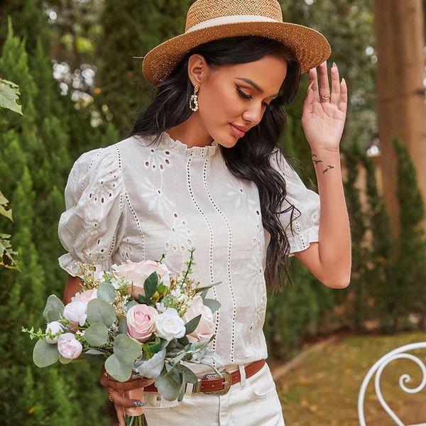 women's blouses & shirts french elegant white cotton shirt hollow out floral embroidered ruffle standcollar sweet comfortable romance
women's blouses & shirts french elegant white cotton shirt hollow out floral embroidered ruffle standcollar sweet comfortable romance