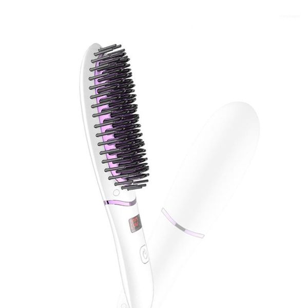 electric anti scald hair straightening comb with led display ionic brush five-speed adjustment heating temperature1, Silver
electric anti scald hair straightening comb with led display ionic brush five-speed adjustment heating temperature1, Silver