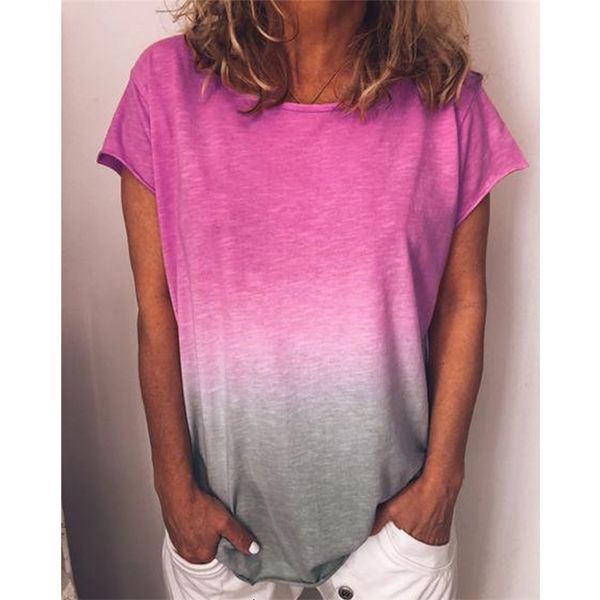 women's t-shirt summer loose green blue yellow orange and purple collar short sleeve raiow gradient print shirt m5xn, White
women's t-shirt summer loose green blue yellow orange and purple collar short sleeve raiow gradient print shirt m5xn, White