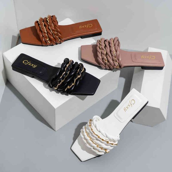 sandals braided decorative chain sandals, design, feminine, open toe square slippers, low heel, casual minimalist slider qcgo, Black
sandals braided decorative chain sandals, design, feminine, open toe square slippers, low heel, casual minimalist slider qcgo, Black