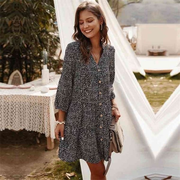 2021 new casual summer women single breasted dot print above knee mini v-neck three quarter sleeve dress, Black;gray
2021 new casual summer women single breasted dot print above knee mini v-neck three quarter sleeve dress, Black;gray