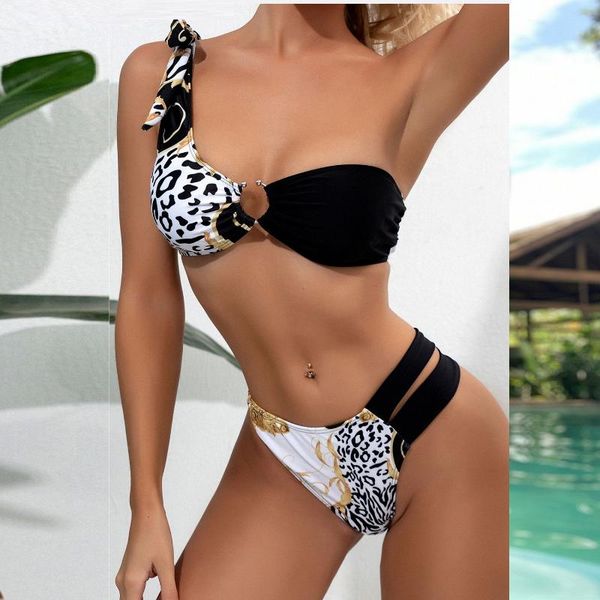 one shoulder bikinis leopard printing swimsuits women thong swimwear female biquini push up bathing suits women's, White;black
one shoulder bikinis leopard printing swimsuits women thong swimwear female biquini push up bathing suits women's, White;black