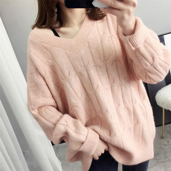 v-neck loose korean style sweetheart neck knitted wool sweater autumn and winter retro twist solid color top, White;black
v-neck loose korean style sweetheart neck knitted wool sweater autumn and winter retro twist solid color top, White;black