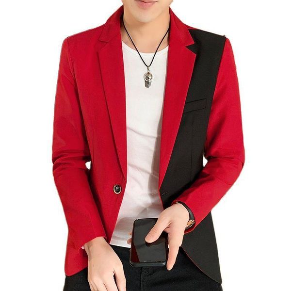 men's suits & blazers boutique fashion stitching contrast color casual business blazer groom wedding dress stage banquet male suit jack, White;black
men's suits & blazers boutique fashion stitching contrast color casual business blazer groom wedding dress stage banquet male suit jack, White;black